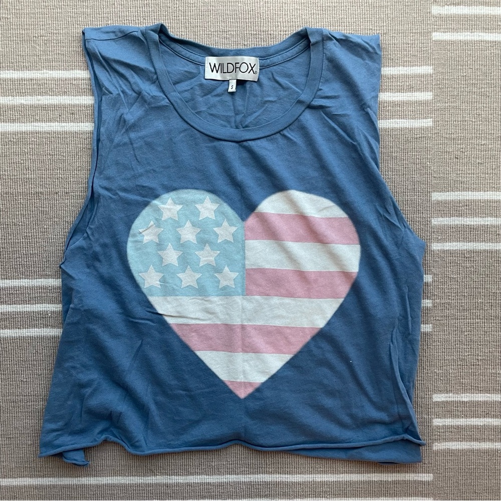 Wildfox American Flag Heart Top